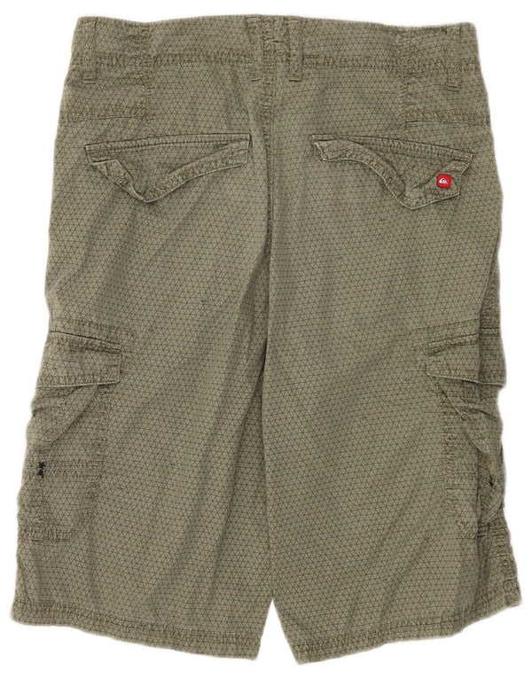 Quiksilver Short Cargo Garçon 13-14 ans W28 Kaki Géométrique Coton