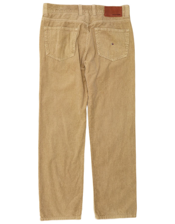 Tommy Hilfiger Pantalon droit en velours côtelé pour homme W34 L32 Coton beige