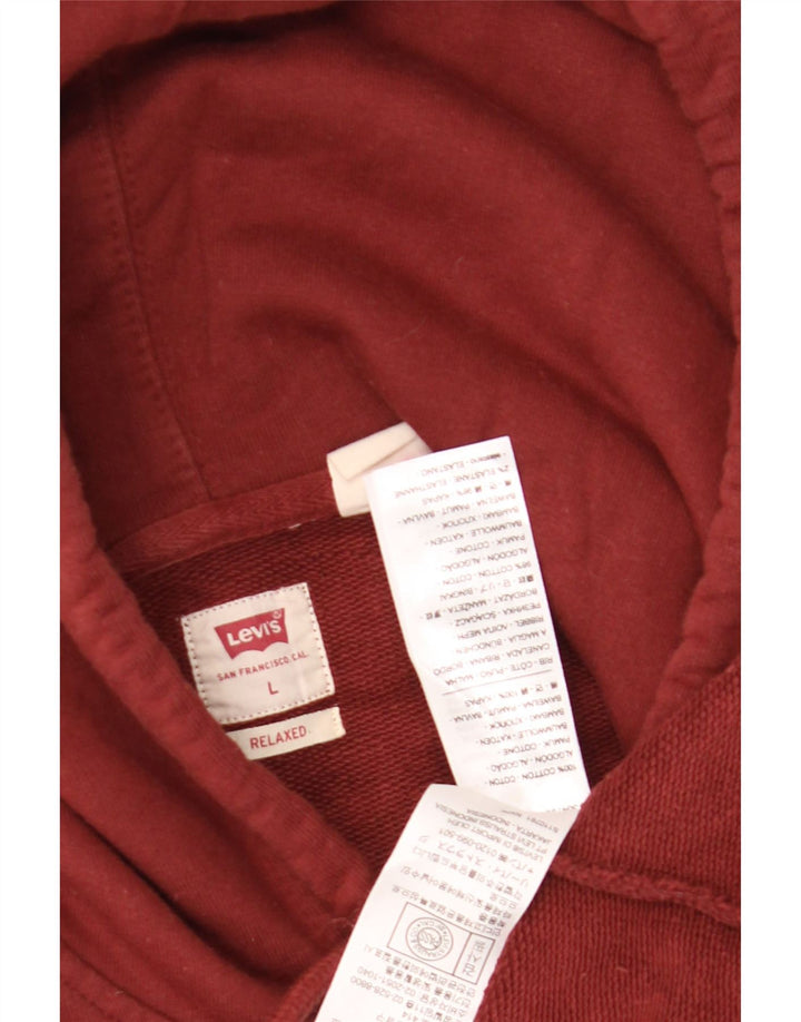 Levi's Pull à Capuche Graphique Homme Bordeaux Coton Large