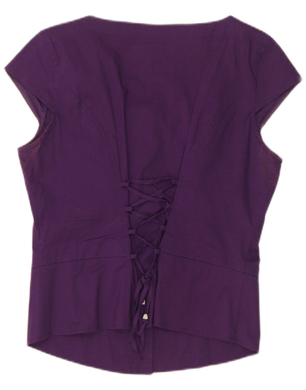 Ashley Brooke Chemisier pour femme UK 10 Petit coton violet