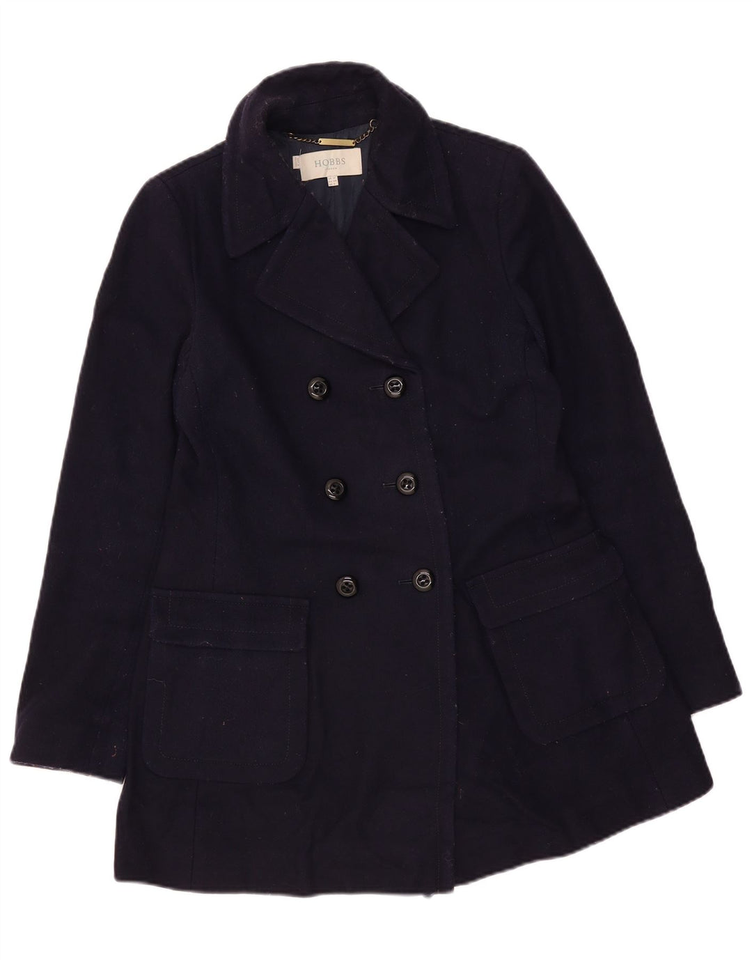 Hobbs Manteau croisé pour femme UK 10 Small Bleu marine