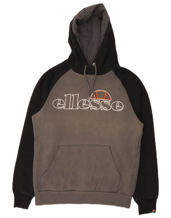 Ellesse Pull à capuche graphique pour homme Small Gris Colorblock Cotton Sports