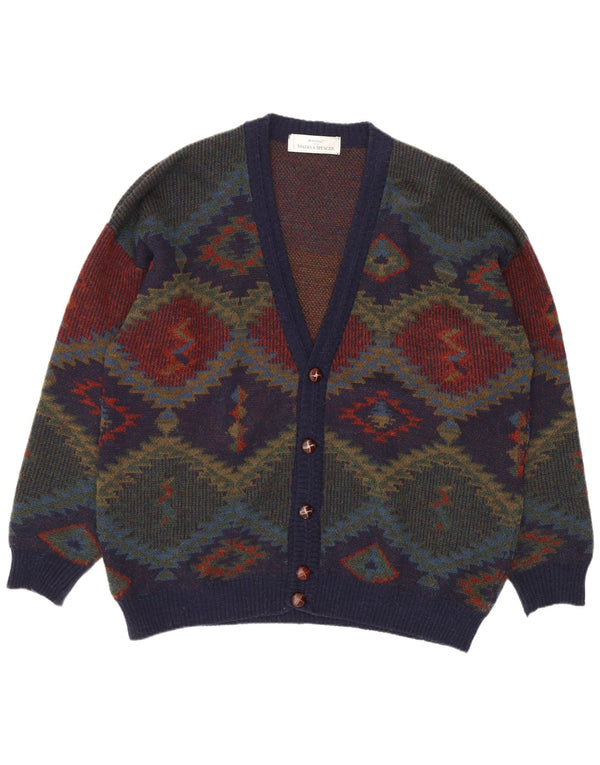 Marks & Spencer Cardigan St. Michael pour homme XL Bleu marine rétro