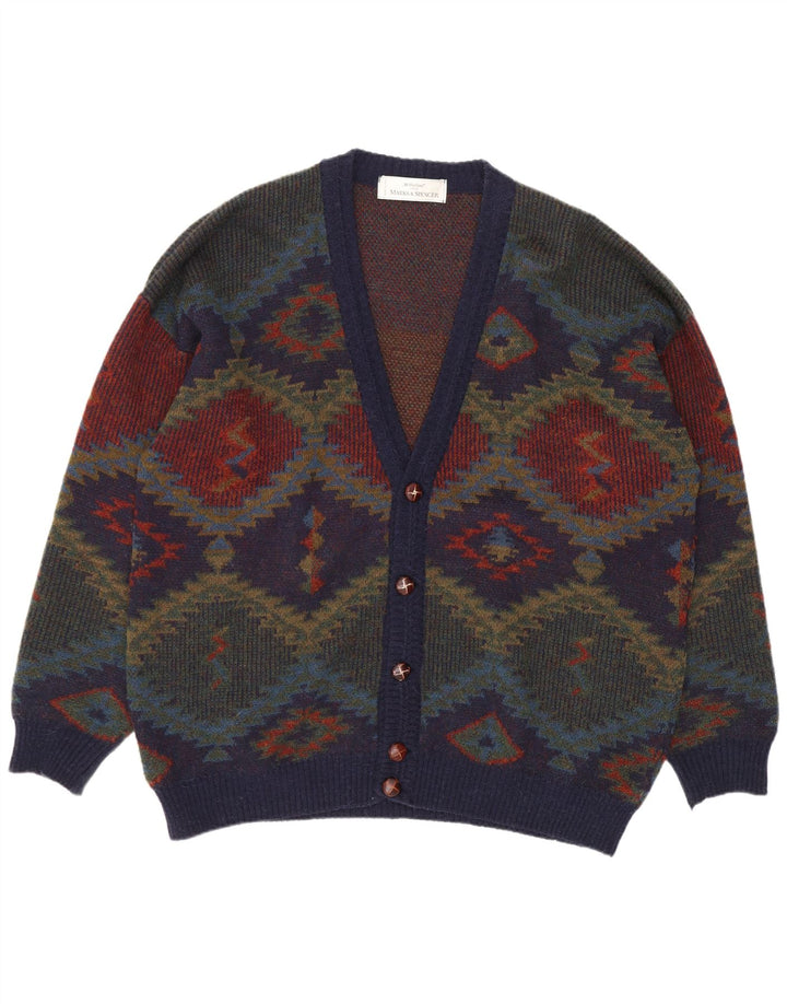 Marks & Spencer Cardigan St. Michael pour homme XL Bleu marine rétro