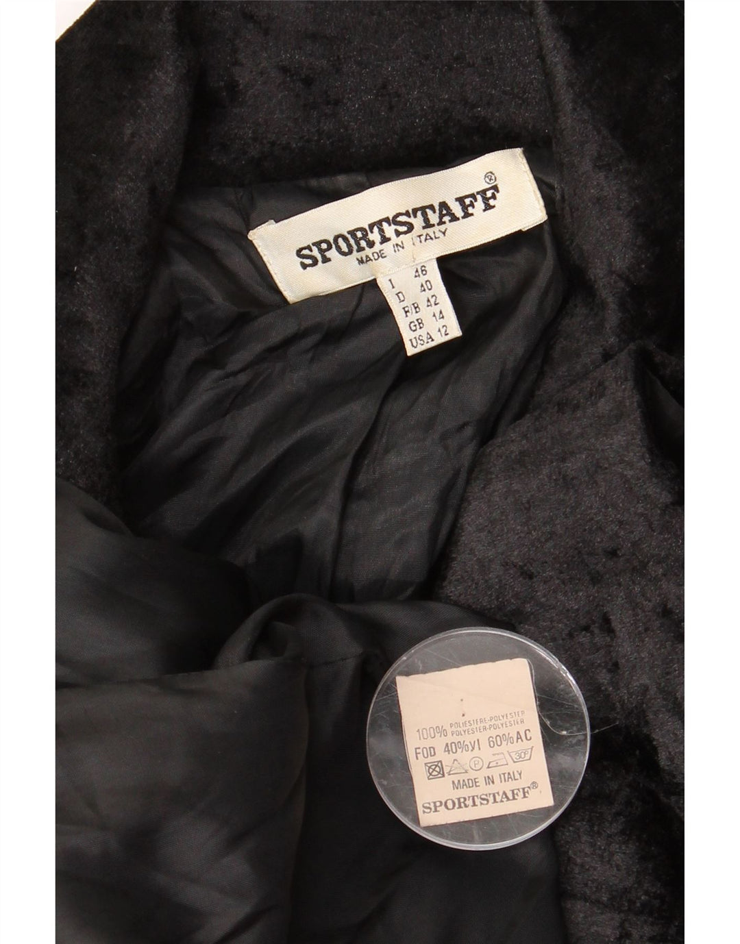 Sportstaff Veste blazer double boutonnage pour femme UK 14 Large Noir Polyester