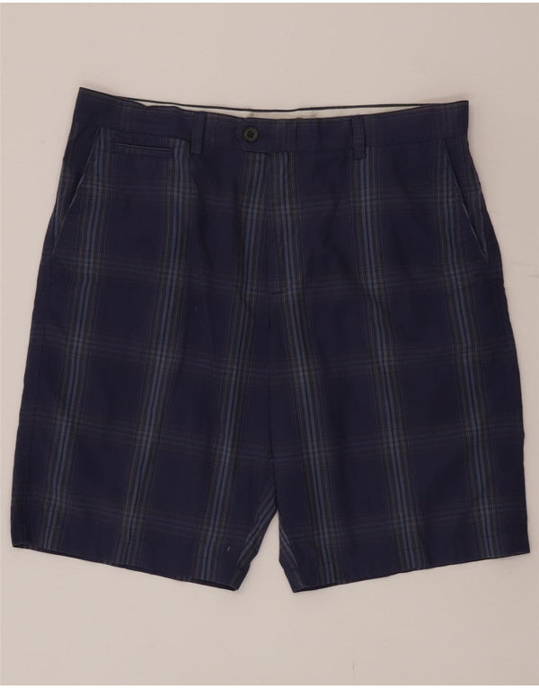 Marks & Spencer Short chino pour homme W36 en coton à carreaux bleu grand