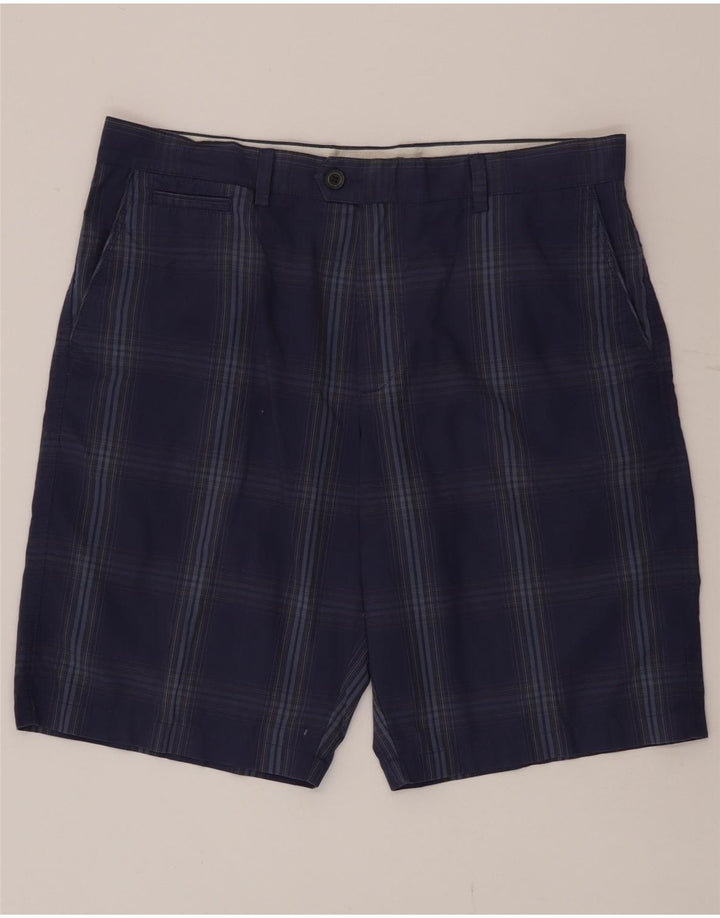 Marks & Spencer Short chino pour homme W36 en coton à carreaux bleu grand