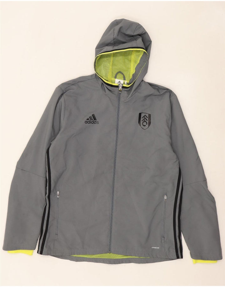 Adidas Veste de pluie à capuche Climacool Graphic pour homme UK 40 Large Gris Polyester