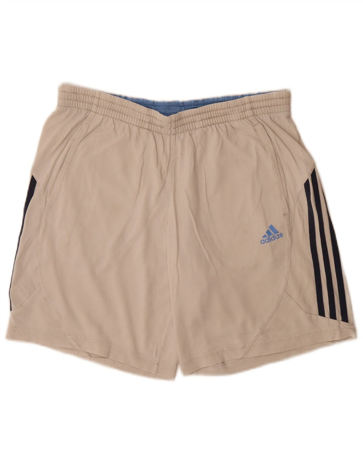 Adidas Short de Sport Climalite Homme Coton Beige Moyen