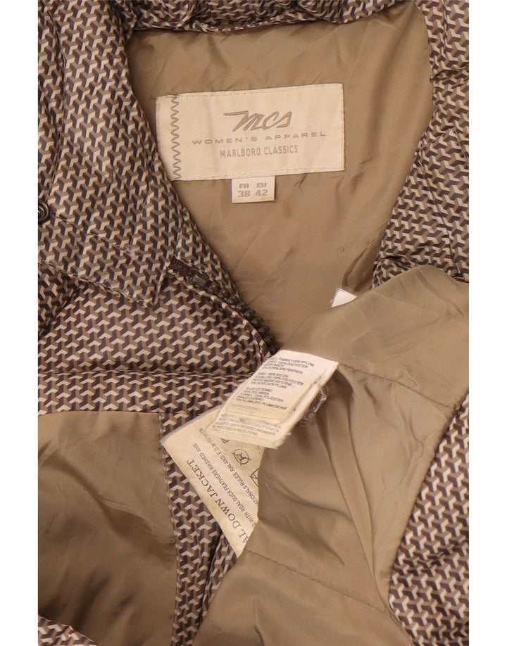 Marlboro Classics Veste matelassée à capuche pour femme EU 42 Large Gris Géométrique