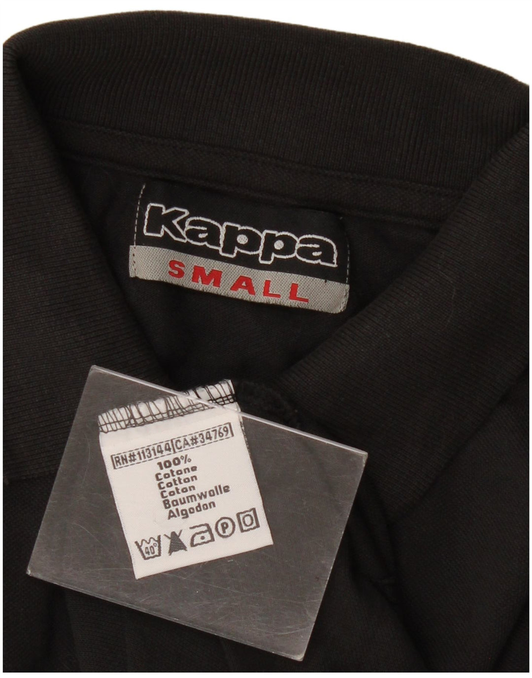 Kappa Polo à Manches Longues Homme Petit Noir Coton