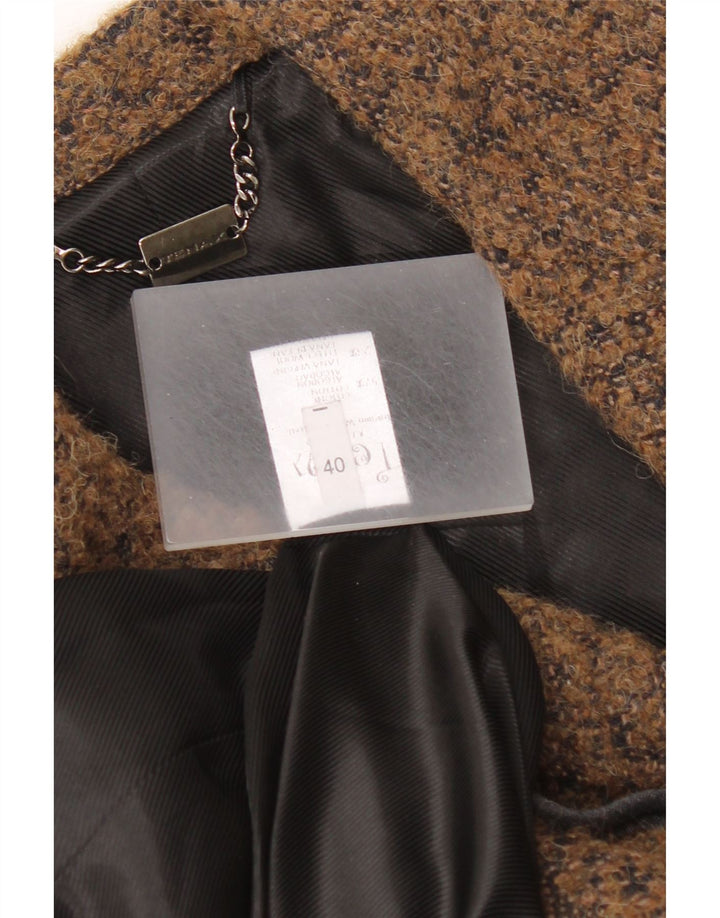 Tenax Manteau croisé femme IT 40 petit coton moucheté marron