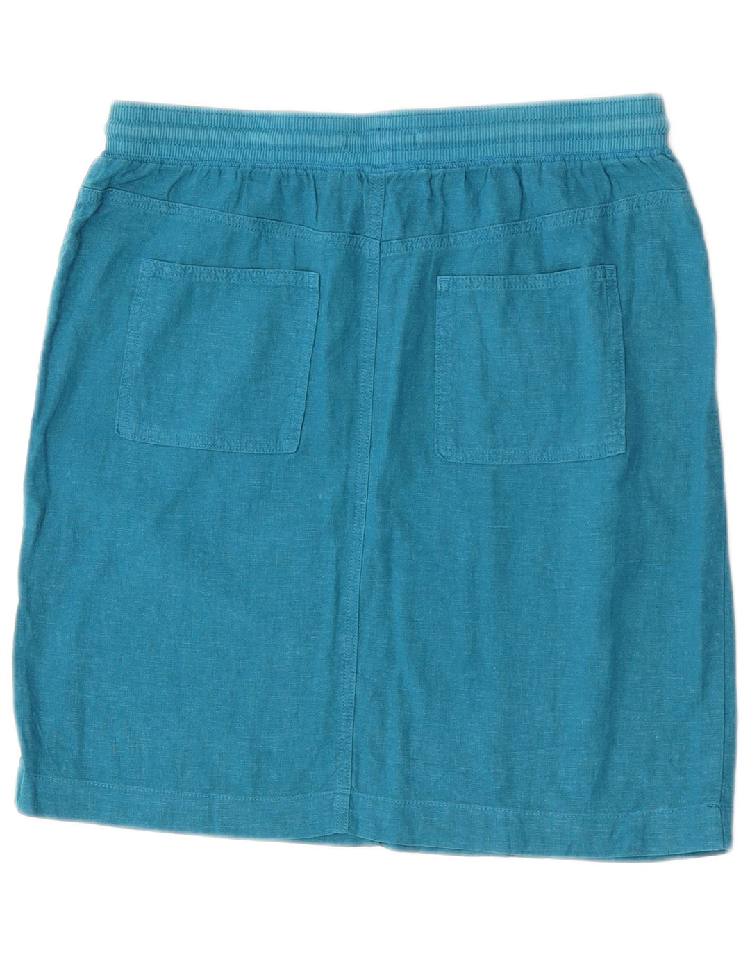 Marks & Spencer Jupe droite pour femme UK 12 Medium W30 Lin bleu
