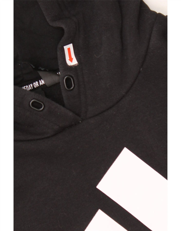 ADIDAS Pull à capuche graphique pour femme UK 24/26 2XL Coton noir