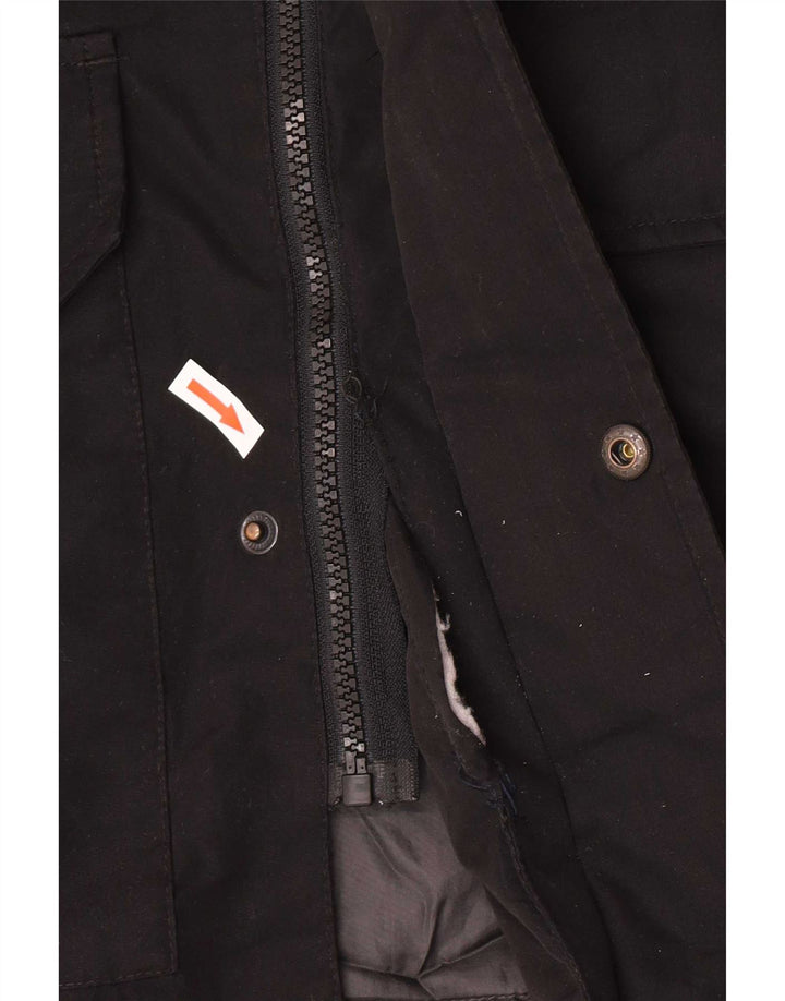 Jack & Jones Parka à capuche pour homme UK 38 Medium Noir Polyester
