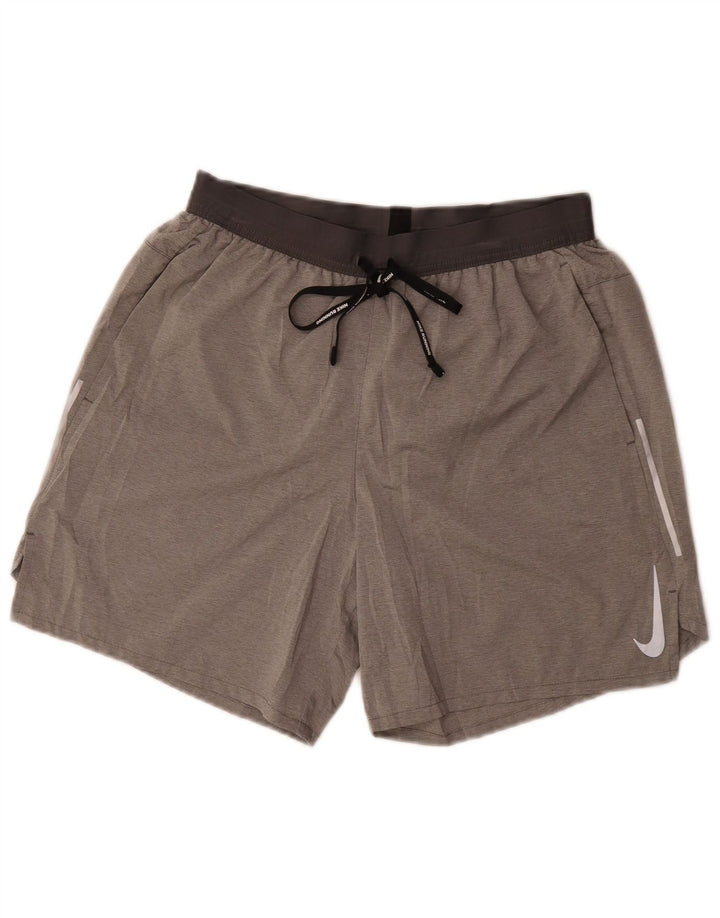 Short de sport Nike Dri Fit Homme Gris Moyen Polyester