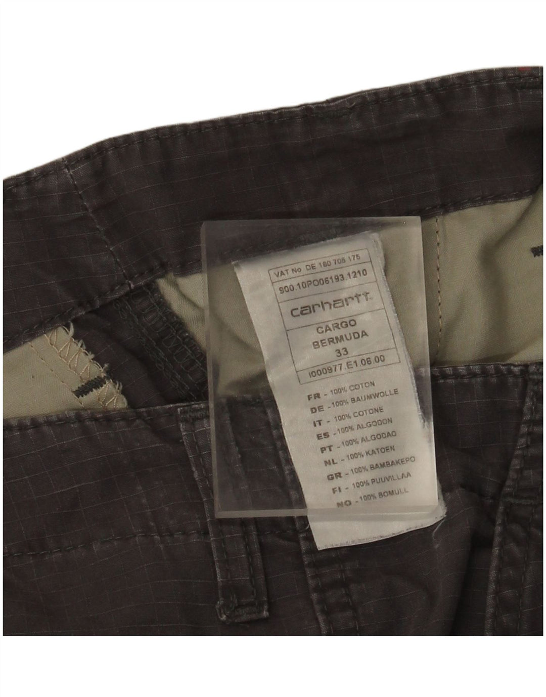 Carhartt Short Cargo Homme W33 Coton Gris Moyen
