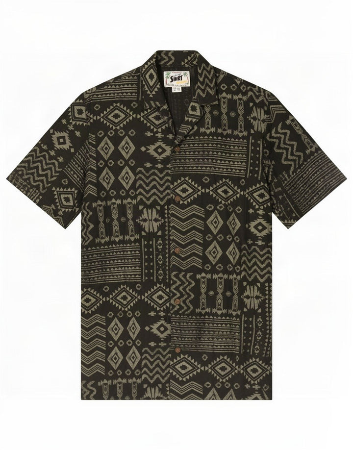 Pull & Bear Chemise À Manches Courtes Femme Petit Noir Géométrique Viscose