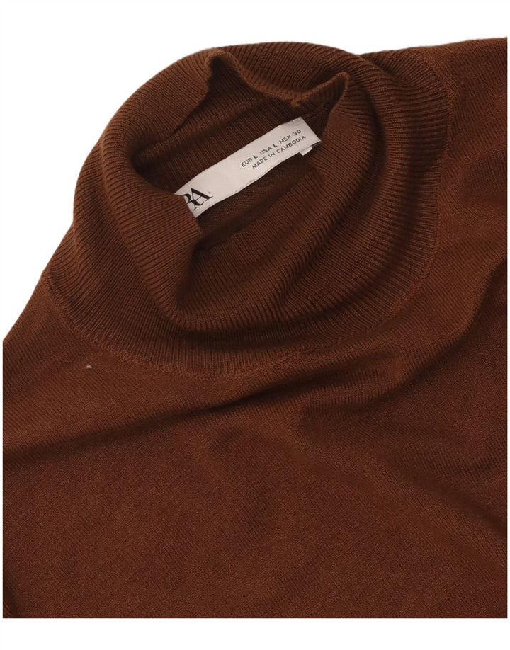 Zara Pull col roulé pour femme UK 14 Large Marron