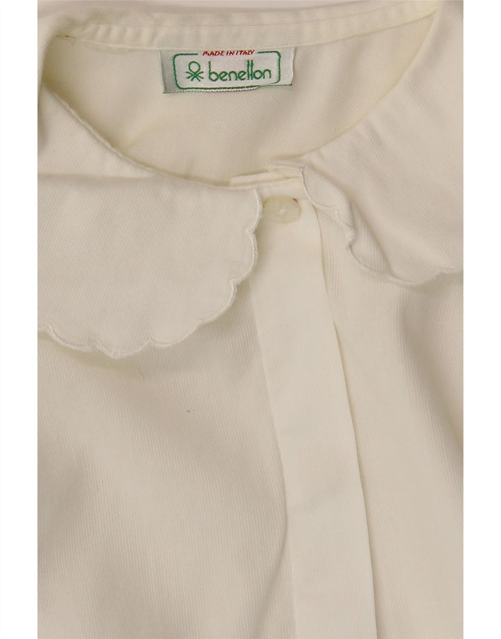 BENETTON Girls Shirt Blouse 15-16 Years White Vintage Benetton and Second-Hand Benetton from Messina Hembry 