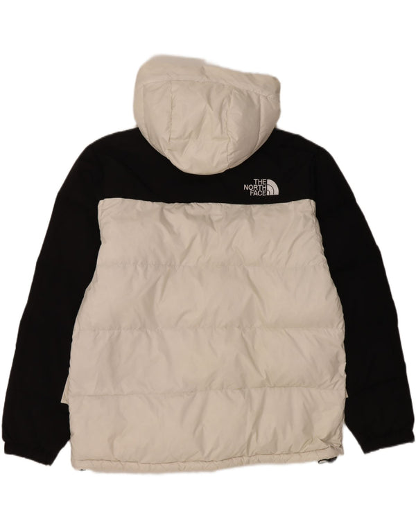 The North Face Veste matelassée à capuche pour homme UK 40 Large Blanc Colourblock