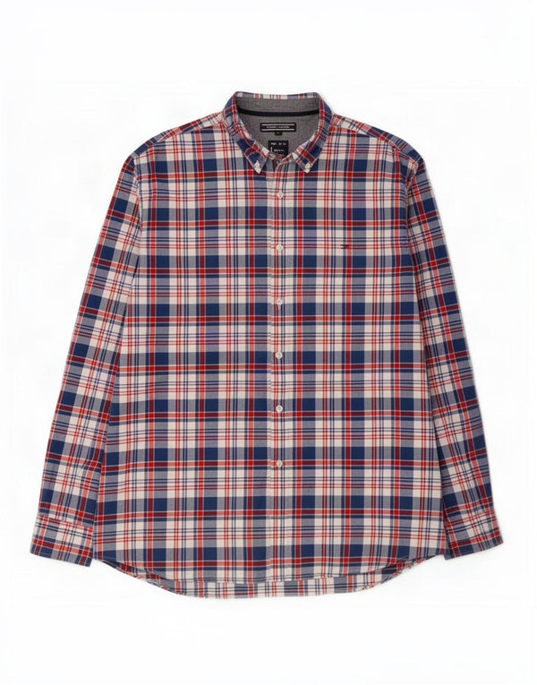 Tommy Hilfiger Chemise New York Fit pour homme en coton à carreaux bleu 2XL