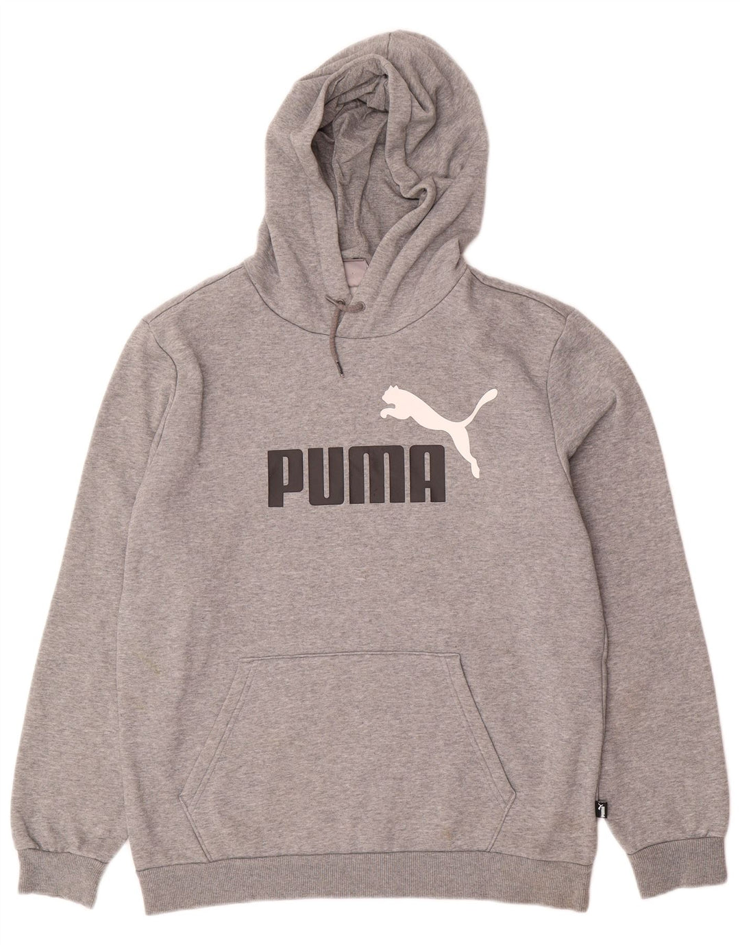 PUMA Pull à Capuche Graphique Homme Gris Moyen Coton