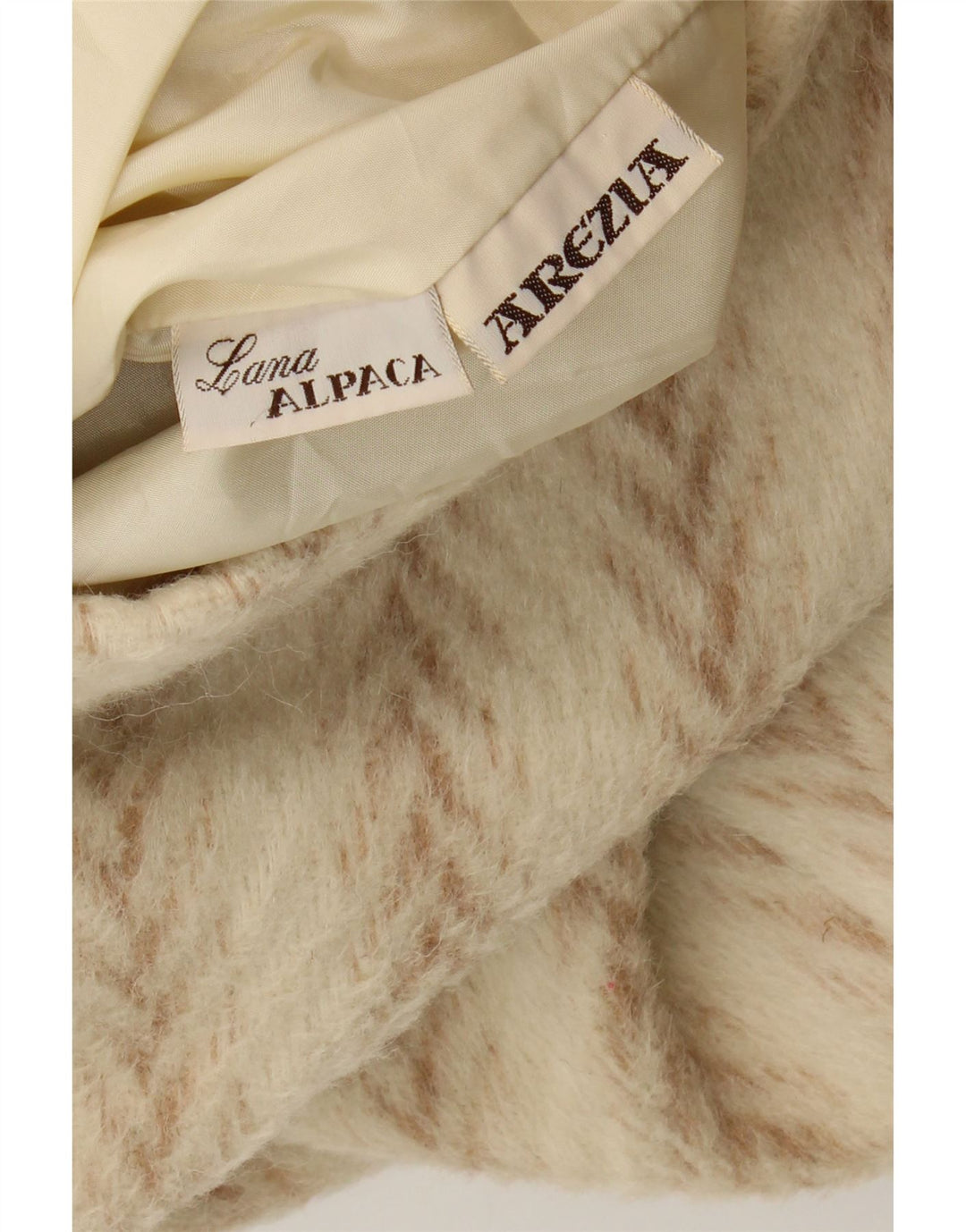 Arezia Duffle Coat surdimensionné pour femme UK 20 2XL Laine à chevrons Beige