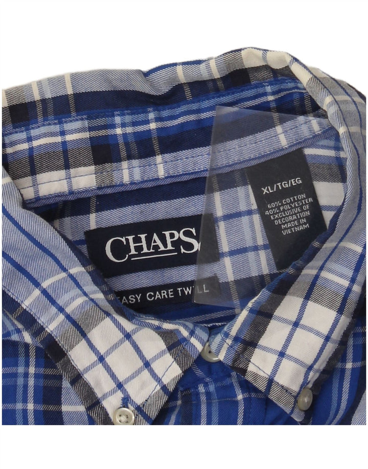 Chaps Chemise Flanelle Homme XL Bleu Carreaux Coton