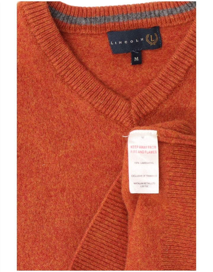 Lincoln Pull col en V pour femme UK 44 Laine orange moyen