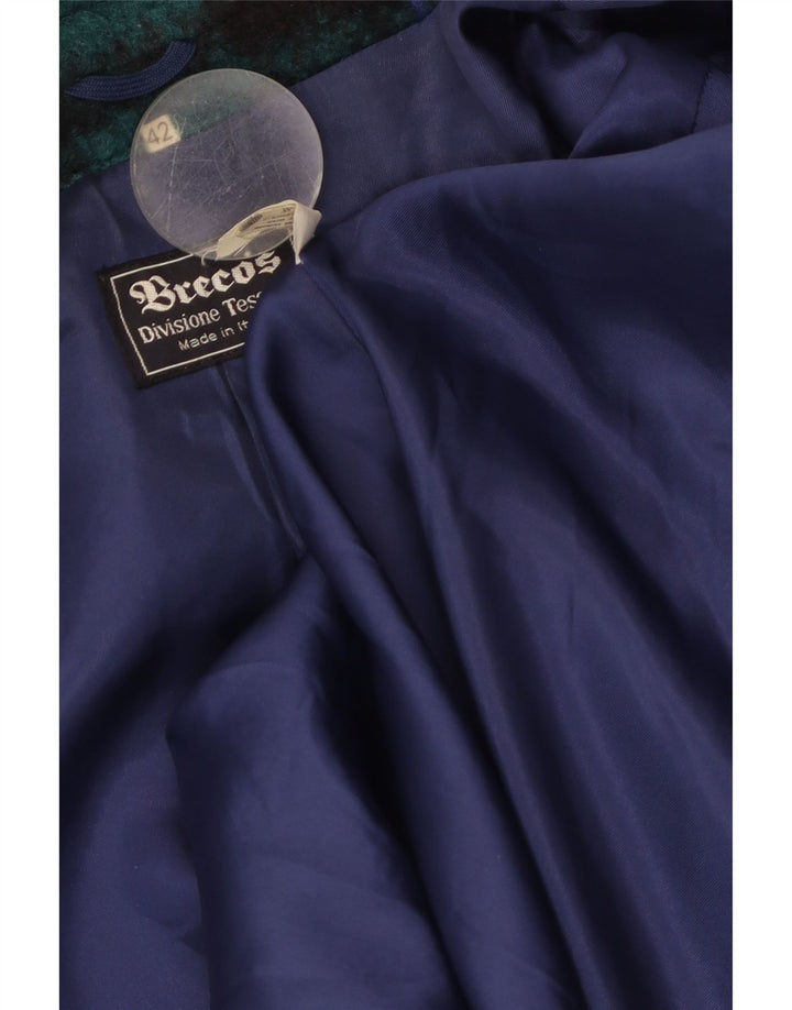 Pardessus Femme Breco's IT 42 Laine Vierge à Carreaux Bleu Moyen