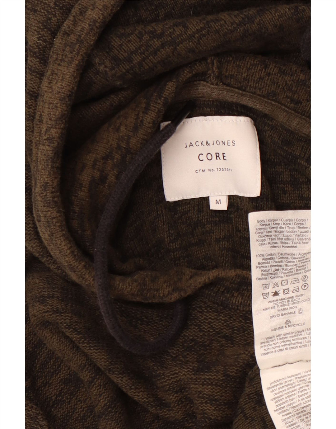 JACK & JONES Pull à Capuche Homme Kaki Moyen Moucheté Coton