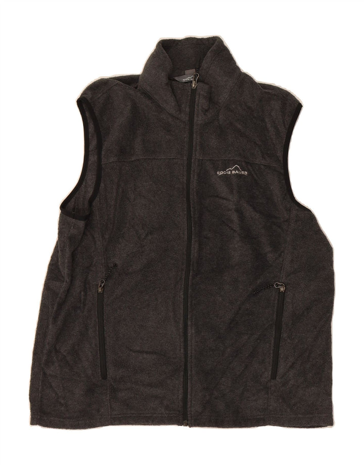 EDDIE BAUER Mens Fleece Gilet UK 40 Large Grey Polyester Vintage Eddie Bauer and Second-Hand Eddie Bauer from Messina Hembry 