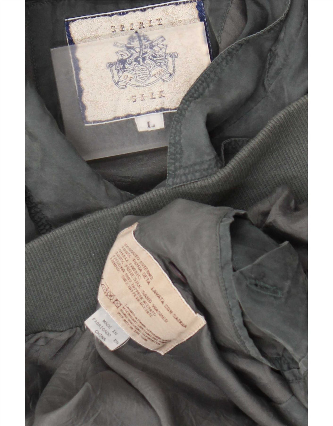 vintage Mens Bomber Jacket UK 40 Grande Soie Grise