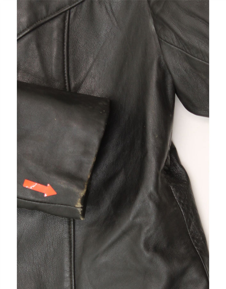 VINTAGE Womens Leather Jacket IT 42 Medium Black Leather Vintage Vintage and Second-Hand Vintage from Messina Hembry 