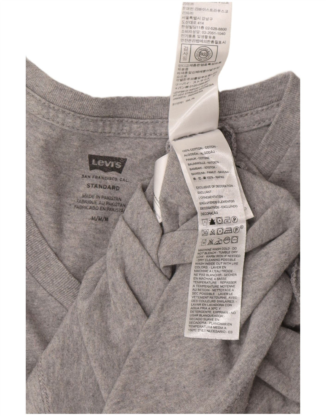 LEVI'S Tee-Shirt Standard Homme Gris Moyen Coton