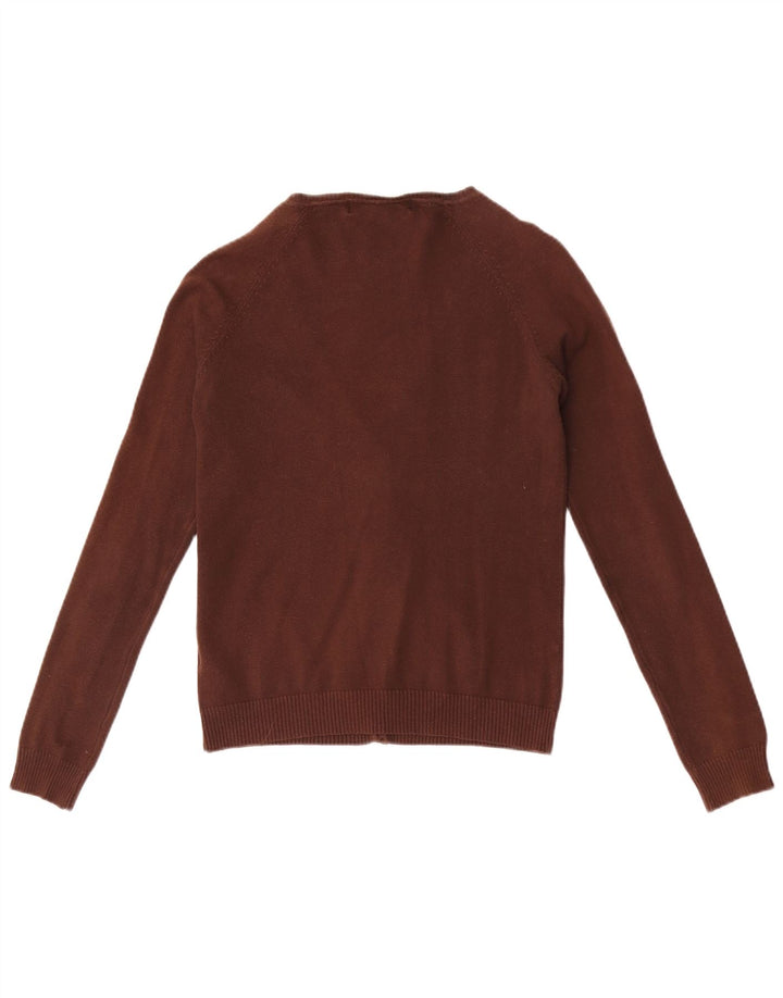 Zara Cardigan Femme Pull UK 12 Coton Marron Moyen