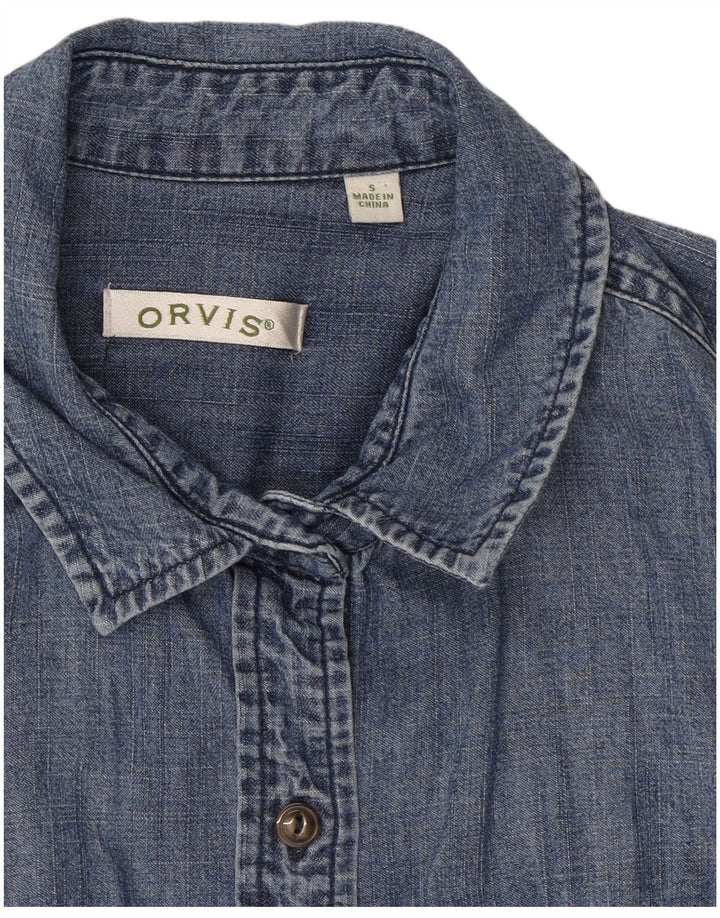 Orvis Chemise en jean pour femme UK 10 Petit coton bleu