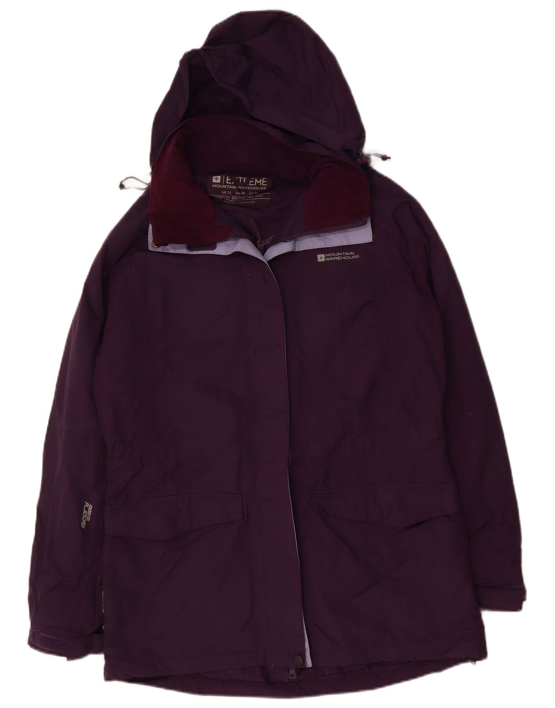 Mountain Warehouse Veste de pluie à capuche pour femme UK 12 Medium Violet Nylon