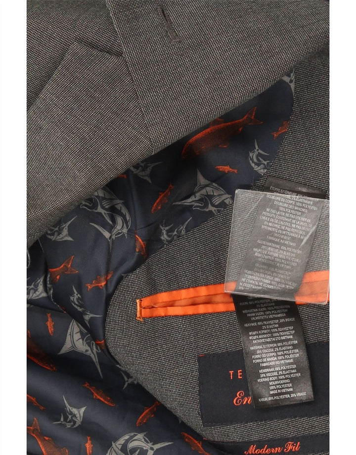 Ted Baker Veste blazer à 2 boutons pour homme Coupe moderne US 42 XL Gris Polyester