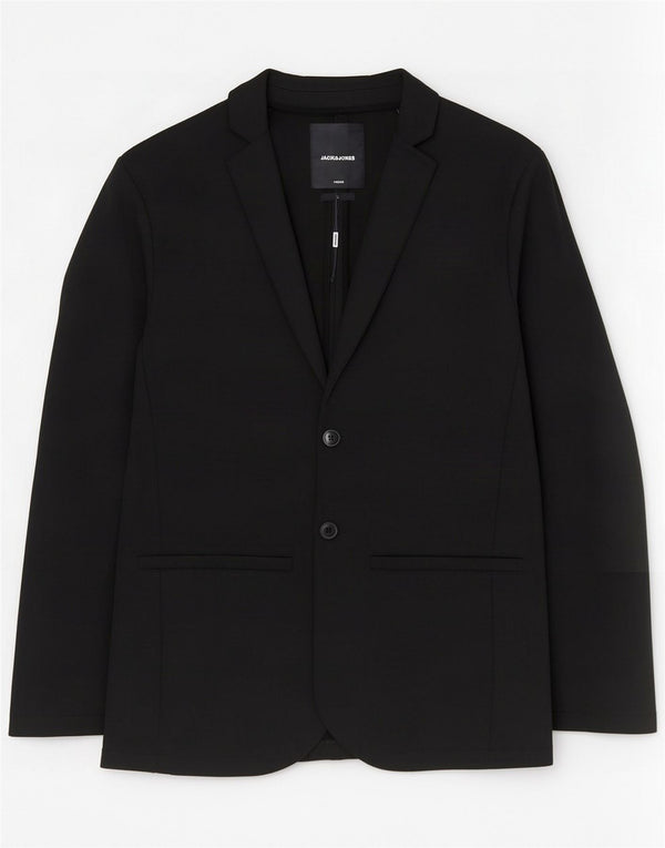 Jack & Jones Veste blazer à 2 boutons pour homme UK 36 Petit Noir Polyester