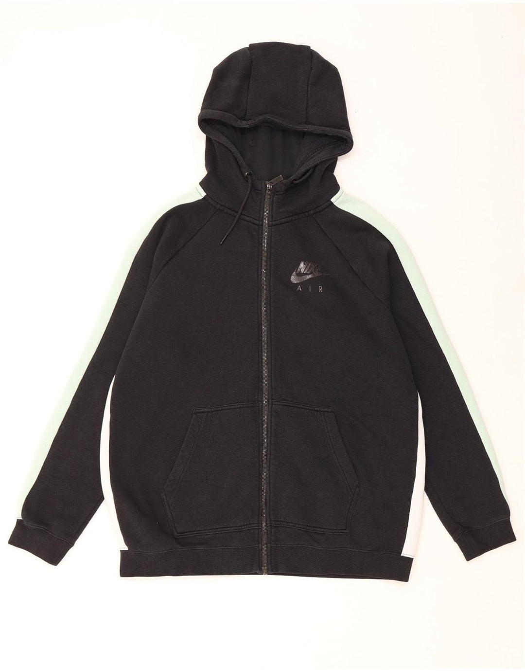 NIKE Pull à capuche zippé pour homme Grand coton color block noir