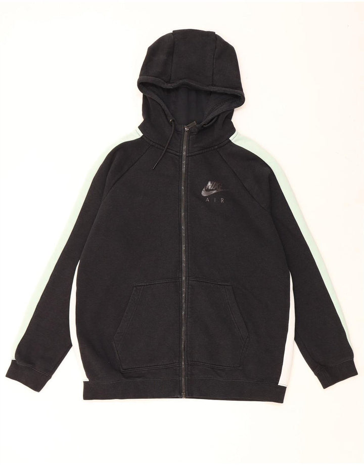NIKE Pull à capuche zippé pour homme Grand coton color block noir