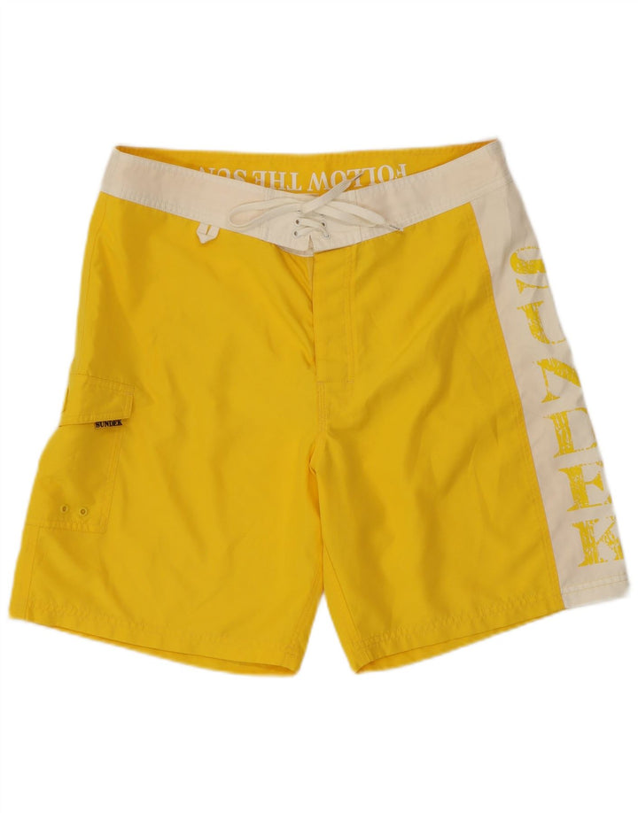 Sundek Short de Bain Graphique Homme Jaune Moyen Colourblock