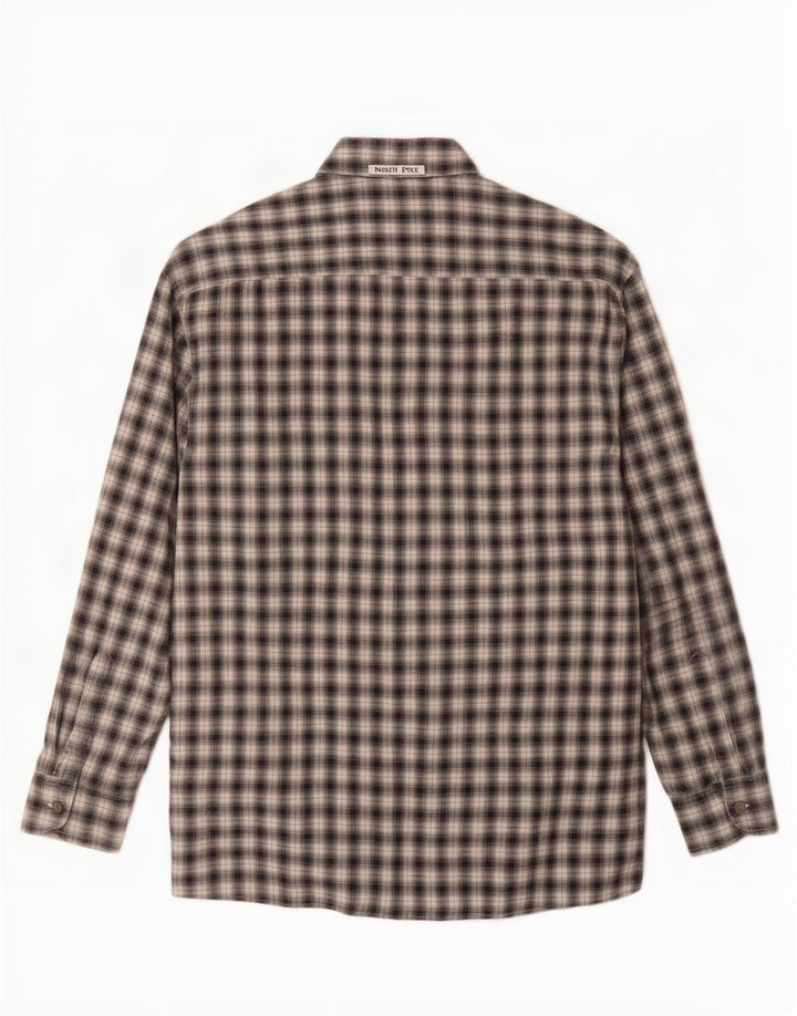 North Pole Chemise en flanelle pour homme XL à carreaux noirs
