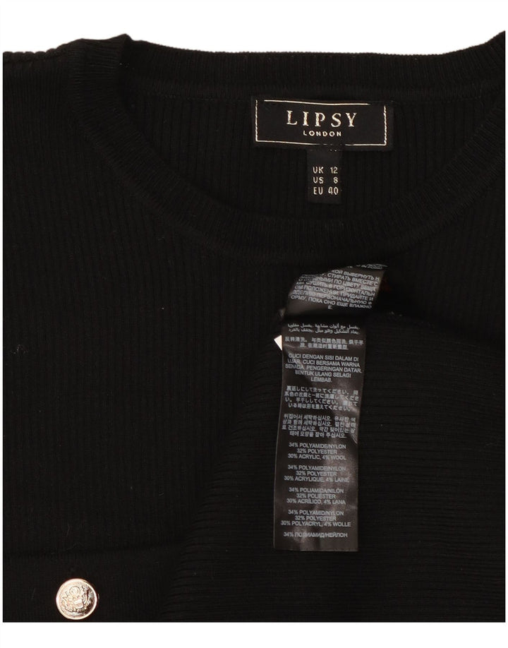 Lipsy Femme Robe Pull UK 42 Medium Noir Polyamide