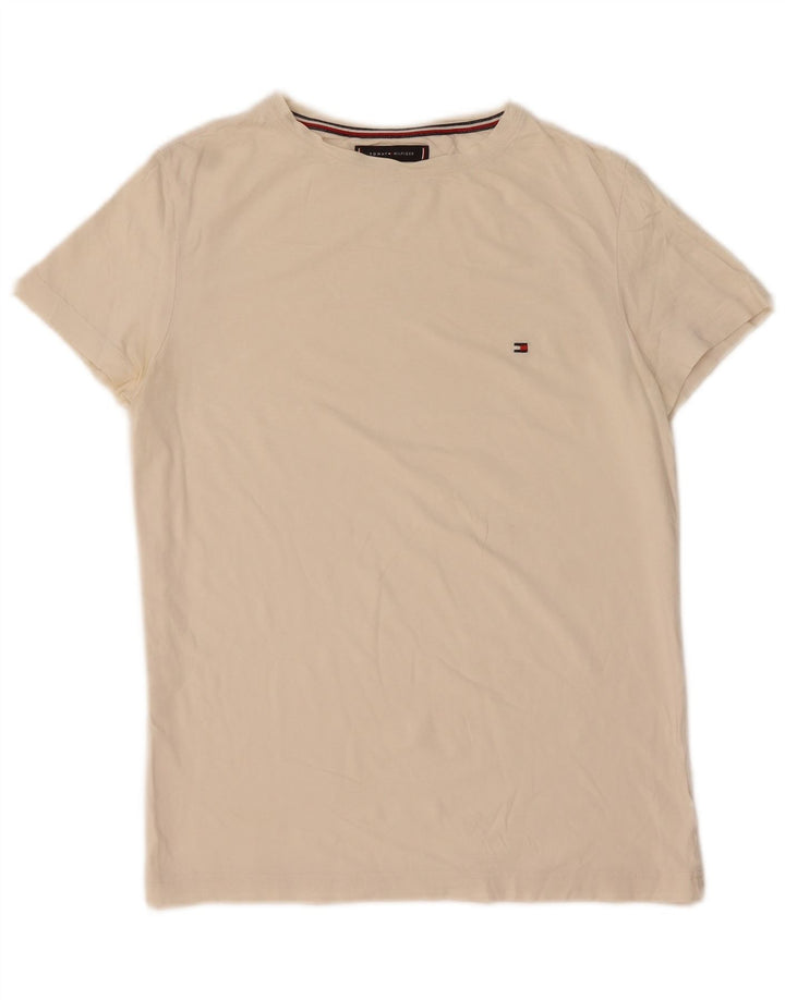 TOMMY HILFIGER T-Shirt Top Homme Petit Blanc Cassé