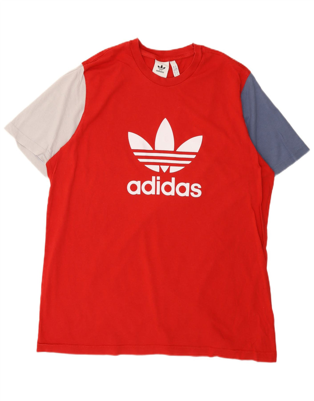 ADIDAS T-shirt graphique pour hommes XL Rouge Colourblock Coton