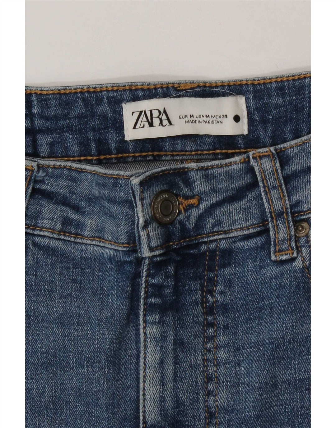 Zara Femme Jupe Maxi Taille Haute En Jean Moyen W28 Bleu