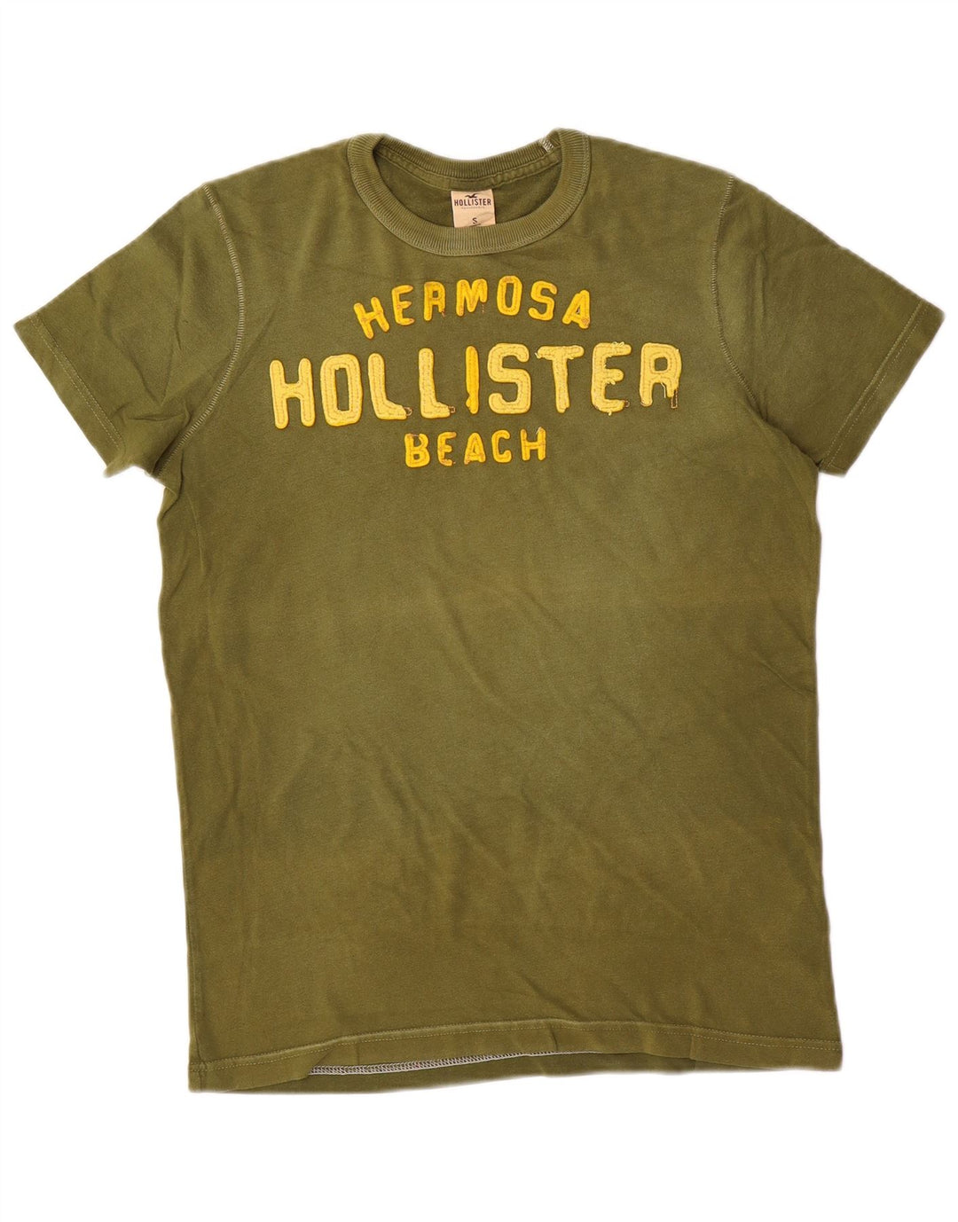 Hollister T-Shirt Graphique Homme Petit Kaki Coton